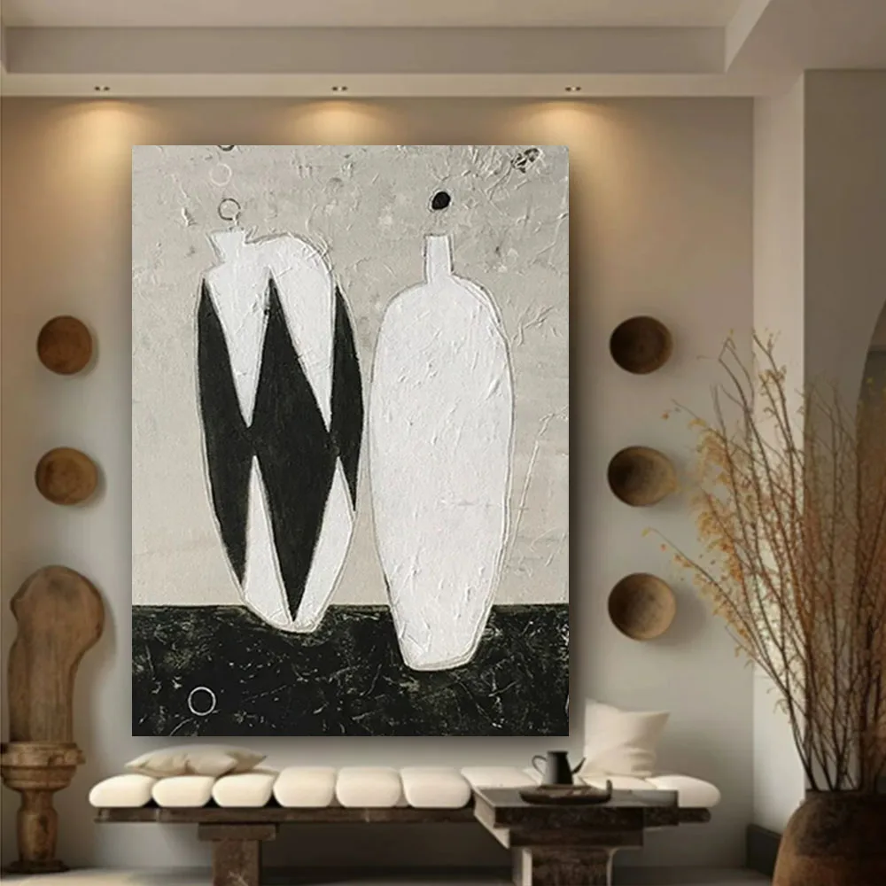 100% Hand-painted Abstract Oil Painting on Canvas Rain Wall Art Thick Grainy Textured Modern Grey Picture for Decor Ideas Design