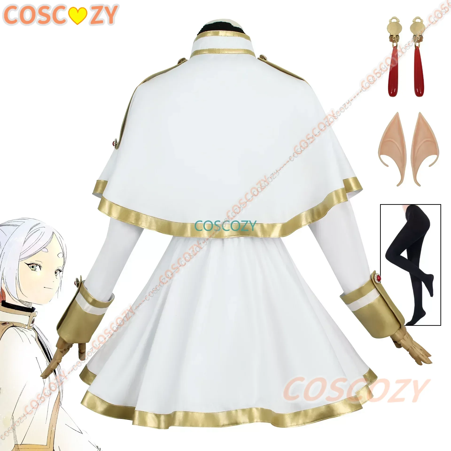 Costume de Cosplay du Dessin Animé Frieren aux Funérailles, Tenue d'Halloween, Cadeau de Noël, Accessoires de Performance sur Scène de Barrage