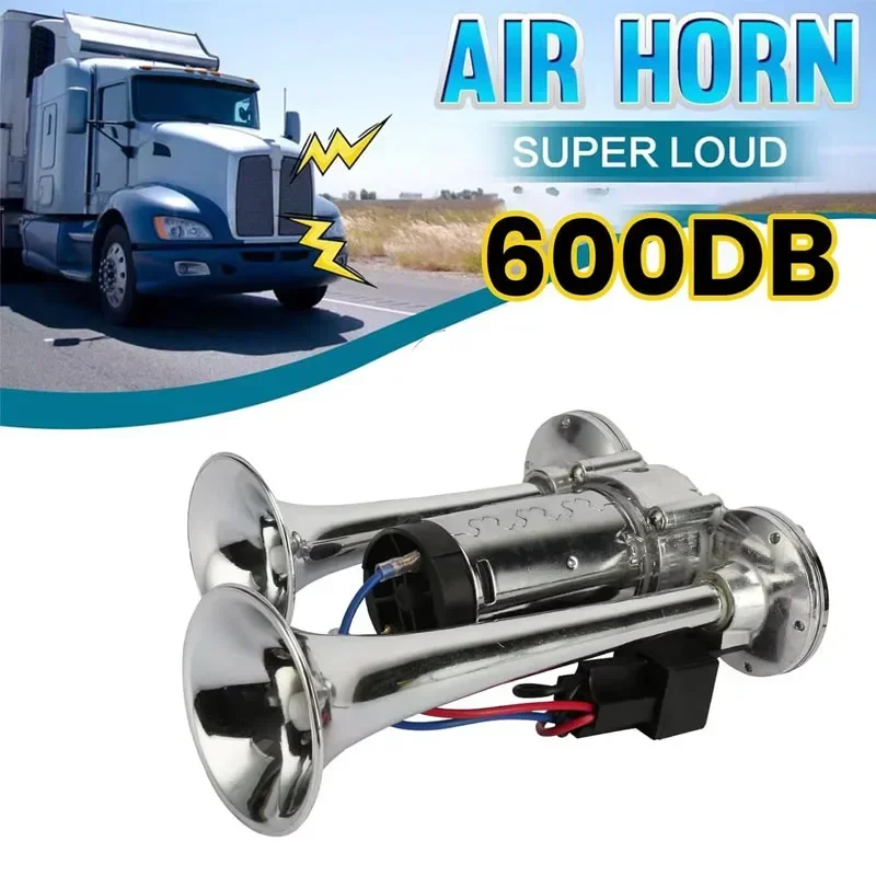 

Super Loud Car Electric Horn 600DB Horn 12V Dual Trumpets Air Horn Speaker For Car SUV Vehicle Boat Train Motorcycle RV Truck