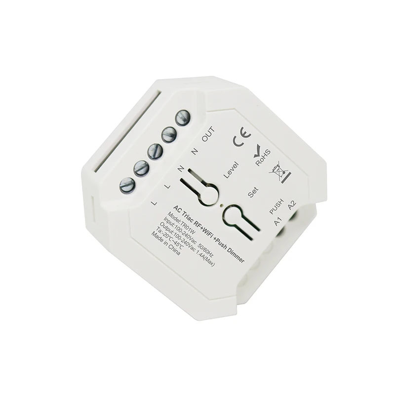 AC100V-240V 1 Channel AC Push WIFI Light Dimmer Tuya APP Control Voice Control Led Dimmer