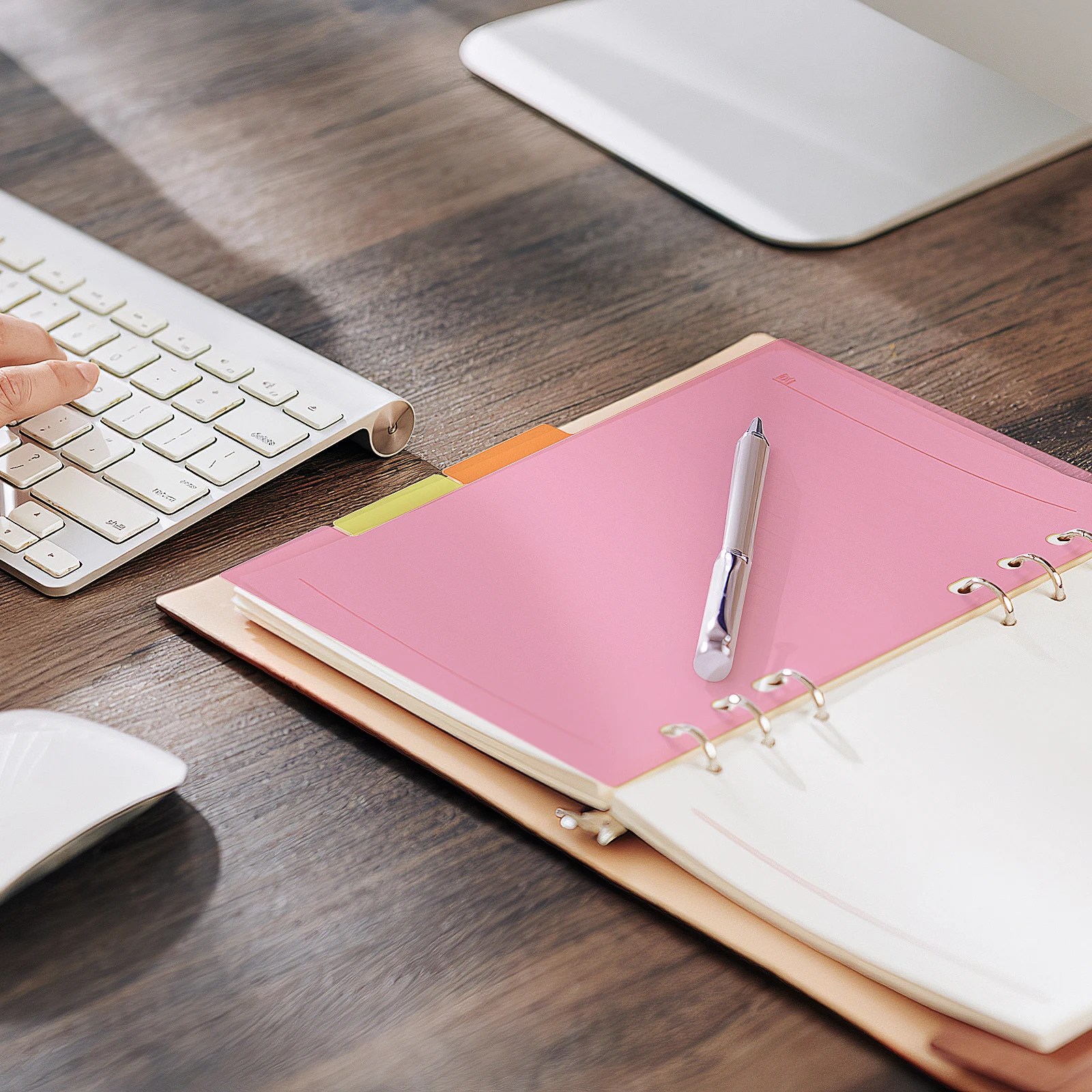 10 divisores de guia de plástico dos pces divisores translúcidos da pasta do índice para 6 furos a5 notebook planejador arquivo pasta organização