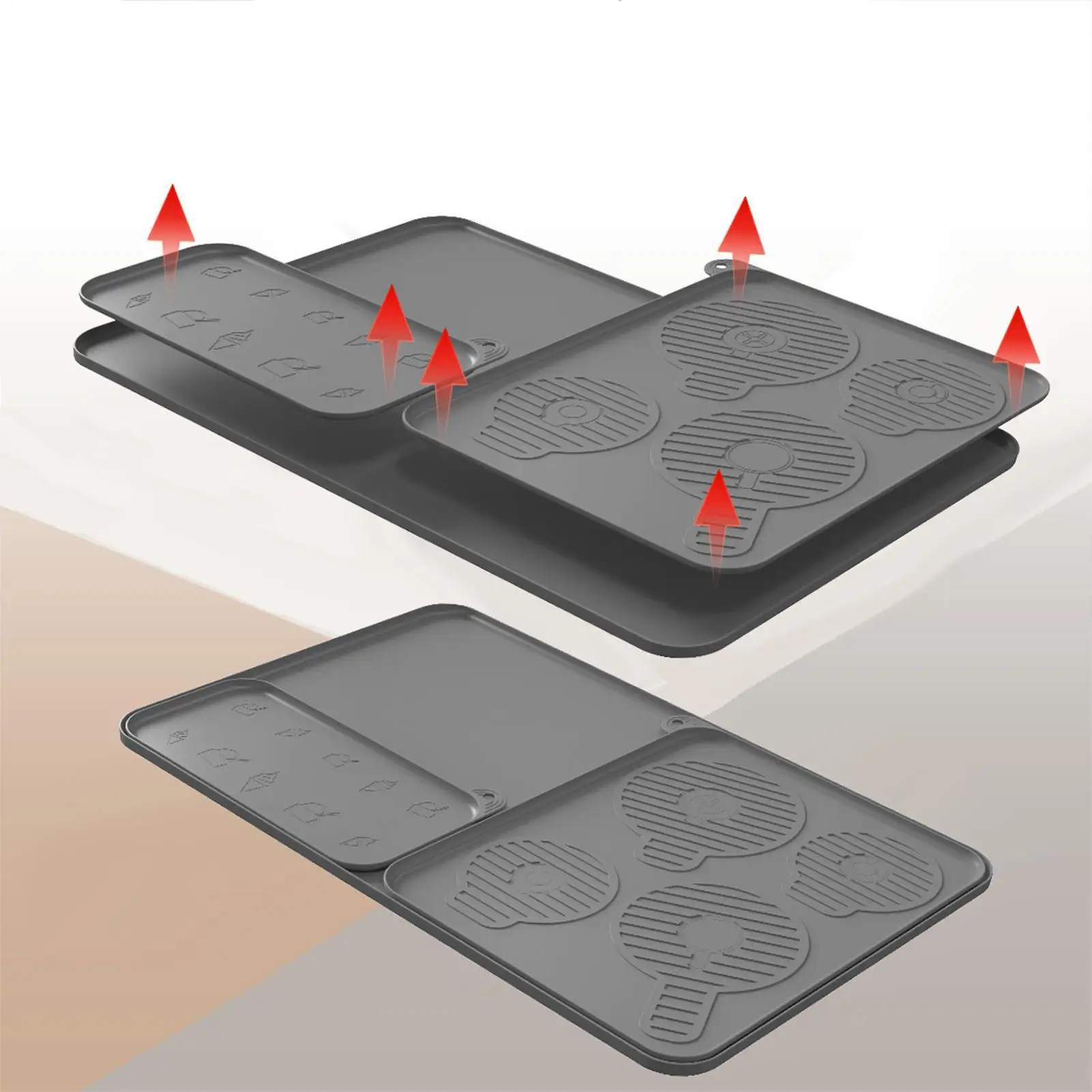 Silicone Coffee Mat Non-Slip Ice Cream Maker Silicone Pad Dish Drying Pad Shock-Absorbing Ice Cream Maker Accessory For