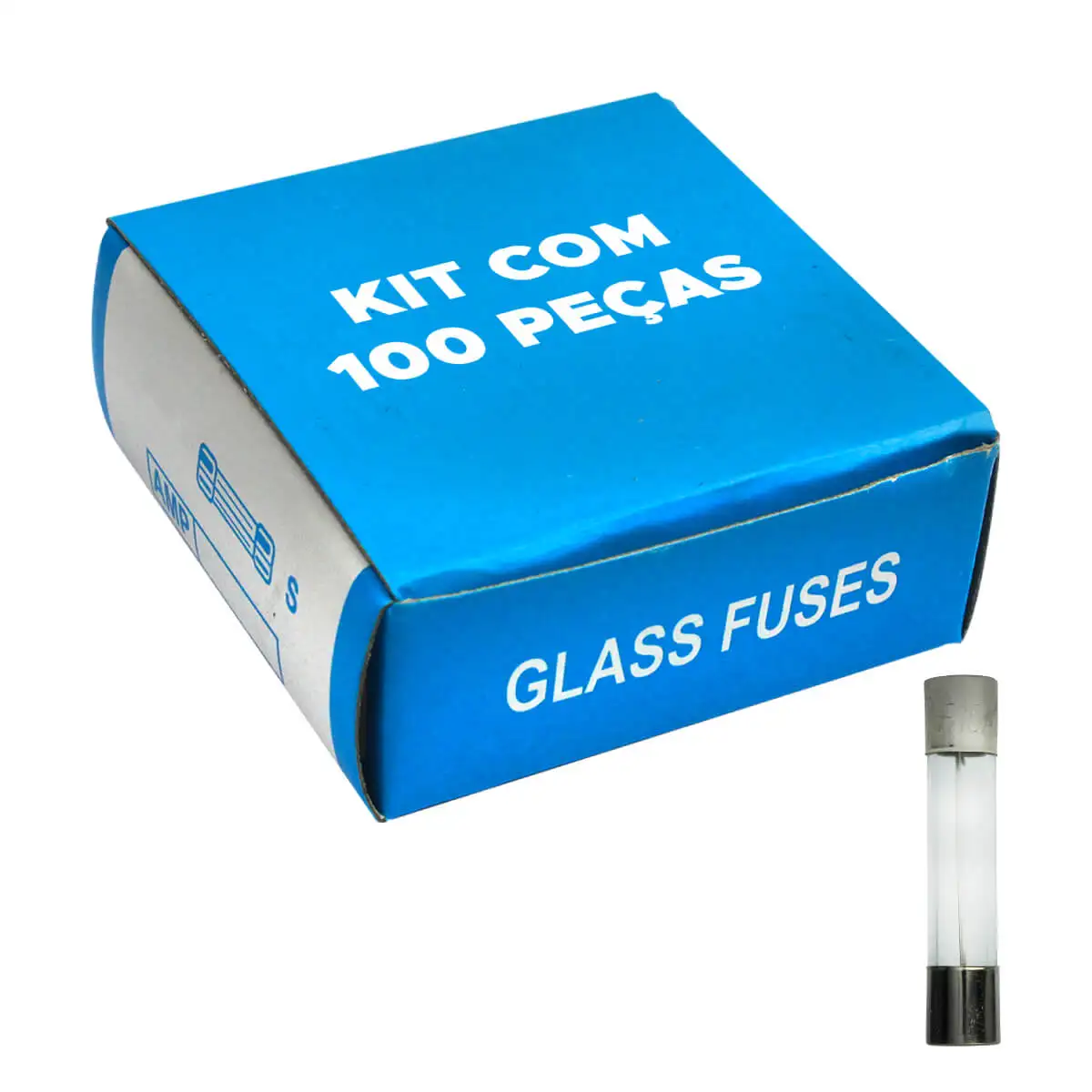 100X6x30 Large Glass Fuse Kit With 100 Pieces 15 Amp