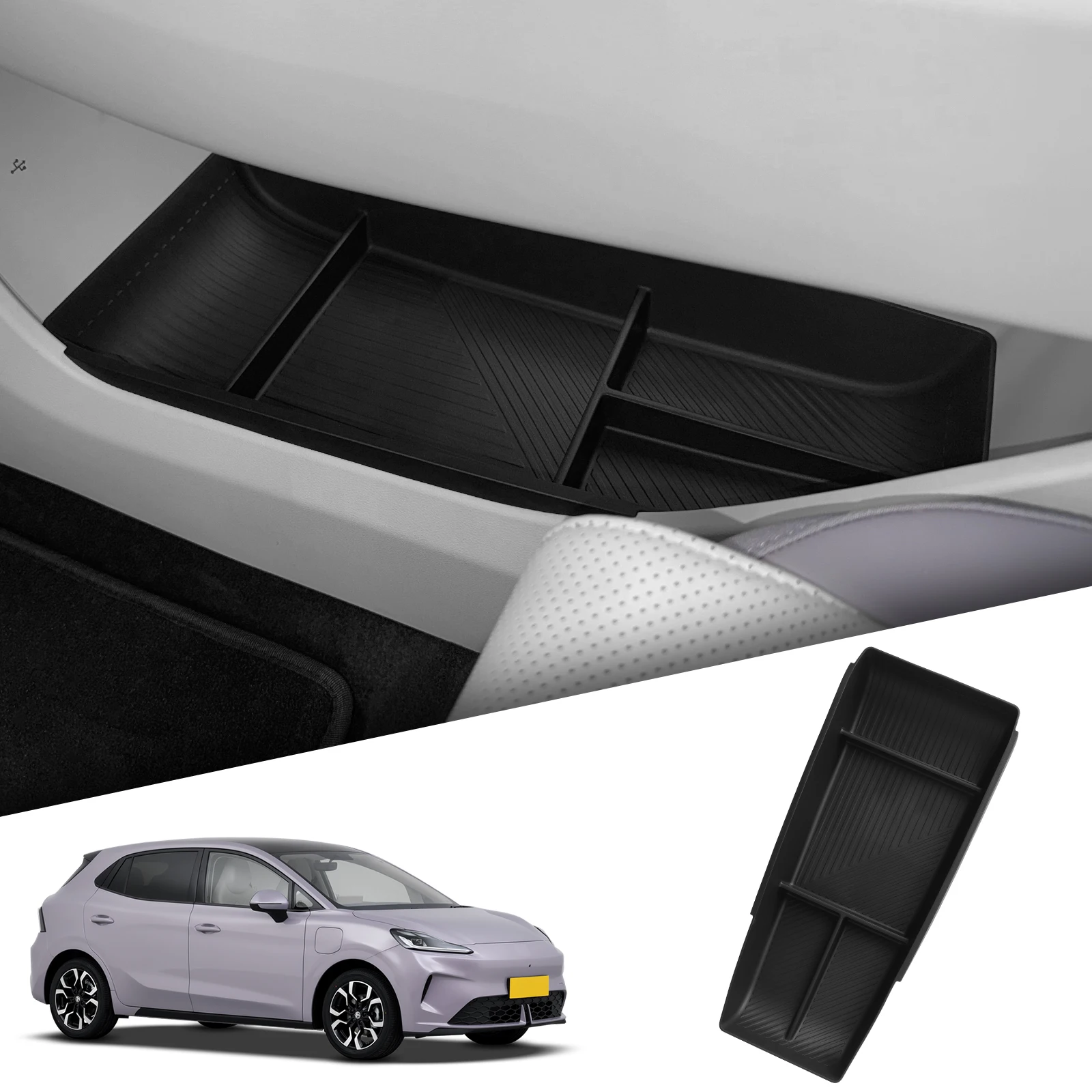 

LUCKEASY для MG 4 MG4 2025 + нижний ящик для хранения центральной консоли TPE автомобильный центральный лоток-органайзер аксессуары для уборки черный