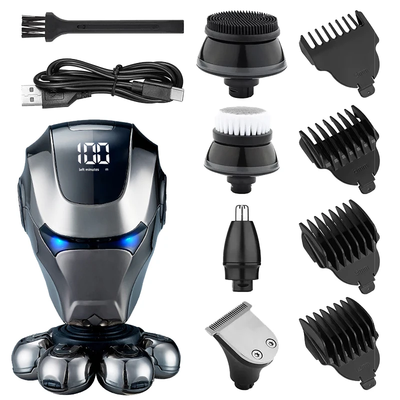 

Seven Blade Electric Shaver New Floating Razor Multi Function Shaver USB Rechargeable Hair Magic Bald Head Artifact Beard Knife