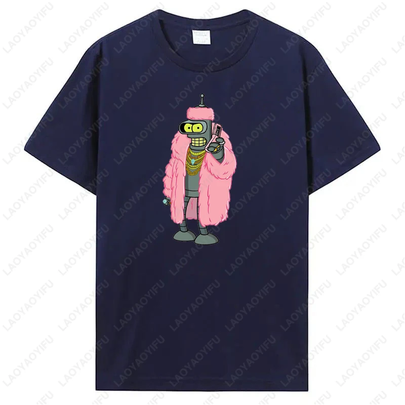 Futuramas الرئيس التي شيرت الرجال النساء ملابس علوية من القطن مطبوعة جولة الرقبة قصيرة الأكمام كل مباراة الكلاسيكية تتجه للجنسين الكبار قمم