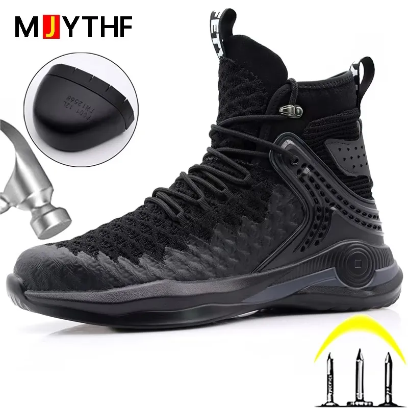 

High Top Work Boots Men Plus Size 49 50 Safety Shoes Boots For Men Protective Shoes Puncture-Proof Work Sneakers Steel Toe Shoes