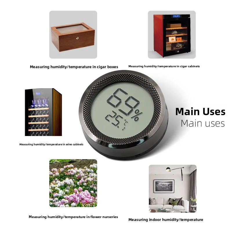 High Precision Electronic Humidity Thermometer round Cigar Box Measurement Lafuli Smoke Tool   Knife Eye Wear view 4