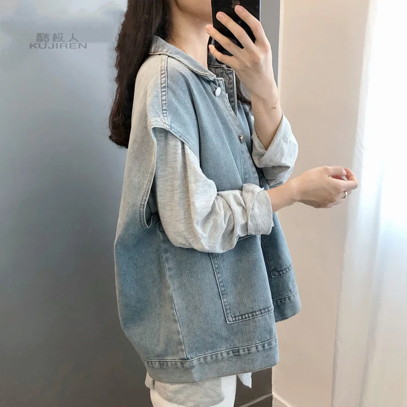 OHRYIYIE Large Size 5XL Loose Denim Vest Women Spring Summer Korean Fashion Sleeveless Jackets Female Casual All Match Vest Coat