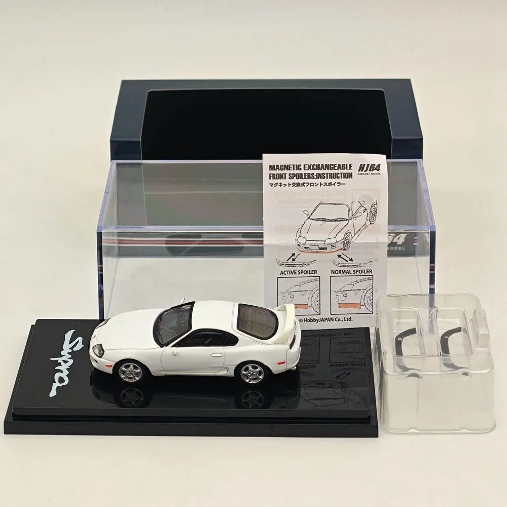 Hobby Japan 1/64 For SUPRA RZ JZA80 with Active Spoiler Parts White HJ642042W Diecast Models Car Collection Auto Toys Gift