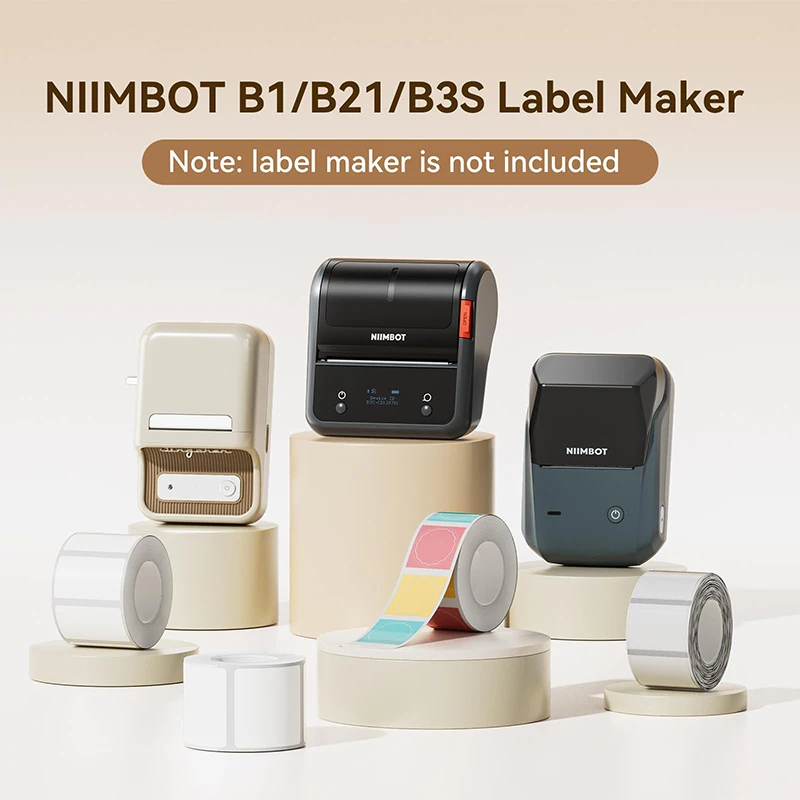 Niimbot الأبيض الحراري التسمية 1 لفة ملصق مضاد للمياه ذاتية اللصق الأشعة فوق البنفسجية ورقة ل B1 B21 B3S طابعة ملصقات صغيرة شارة السعر الطباعة