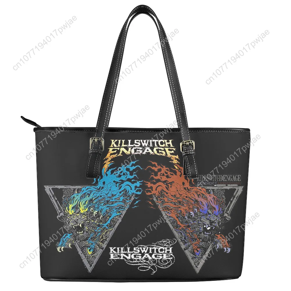 

Killswitchs Engages Band Custom Handbag Womens Mens Personalized Tote Bag Shoulder Bag Business Leather Purse Travel Bag Gift