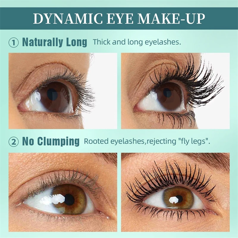Mascara impermeabile nero 3D per tutti gli allungamenti Prodotti per il trucco Estensione delle ciglia Mascara in fibra di seta spessa Strumenti cosmetici per gli occhi
