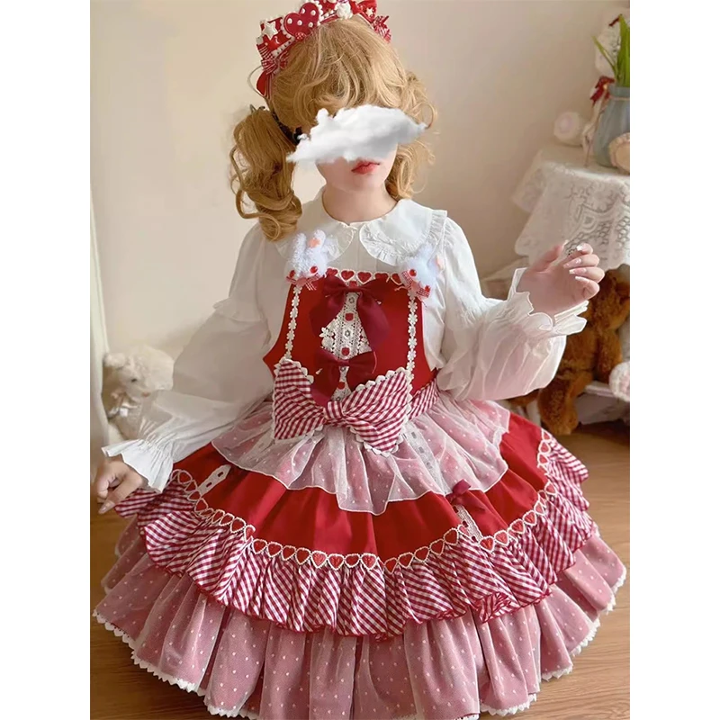 MEXZT اليابانية لوليتا قمصان بيضاء النساء Kawaii لطيف القوس بيتر بان طوق البلوزات Y2K الجمالية موضة كم طويل تصميم القمم