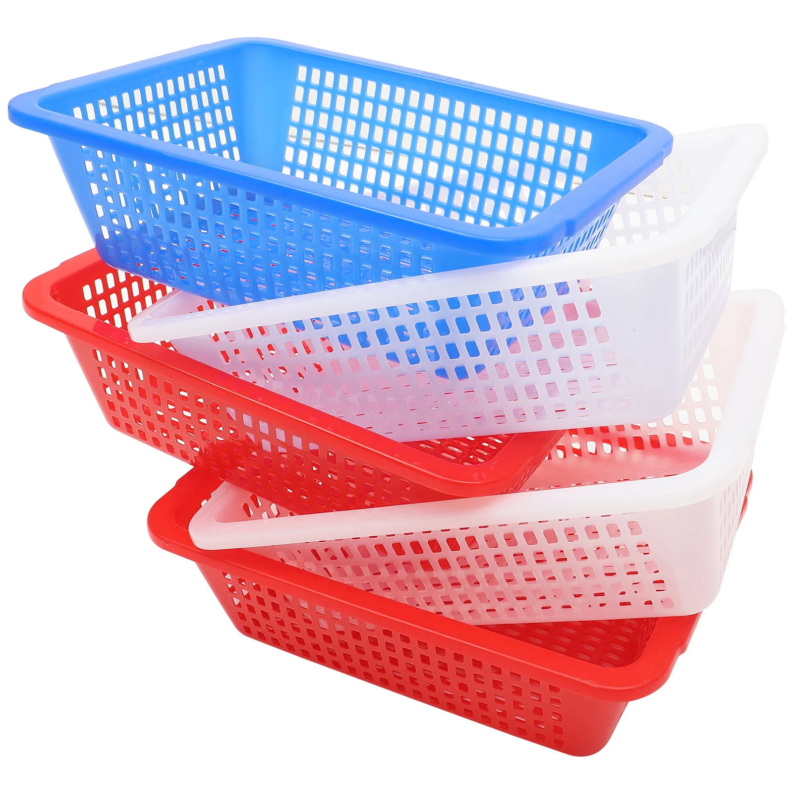

5Pcs Plastic Baskets Thickened Lightweight Drain Boxes for Home Vegetable Fruit Storage Multipurpose Storage Containers