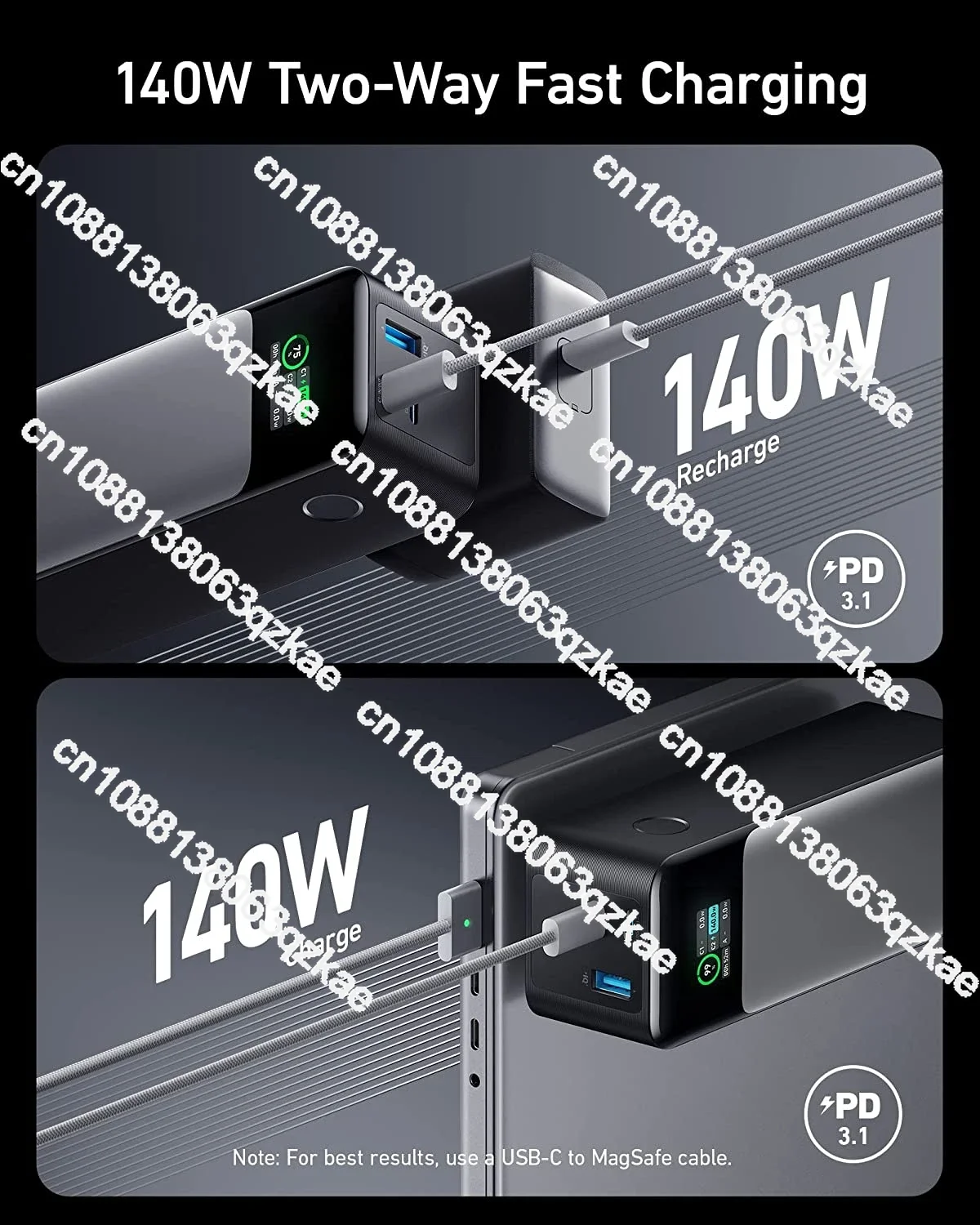 737 Power Bank (PowerCore 24K) High Capacity 24000mAh 3-Port Portable Charger with 140W Output Smart Digital Display