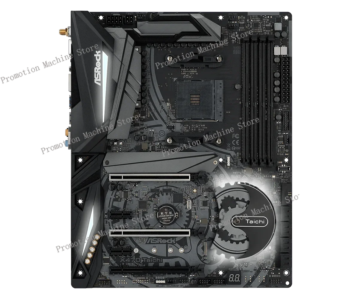 ASROCK X470 Taichi Socket AM4 Motherboard AMD X470 DDR4 Motherboard 64GB Support Ryzen 7 5800x CPU SATA III M.2 USB 3.1 ATX view 2