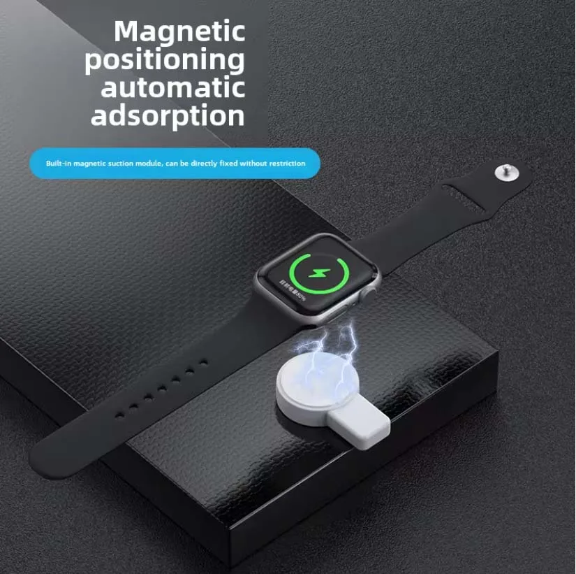 iWatch 시리즈 1-8용 자기 무선 충전기 – USB-C 듀얼 포트 고속 충전 도크 데스크탑 Apple Watch 충전기