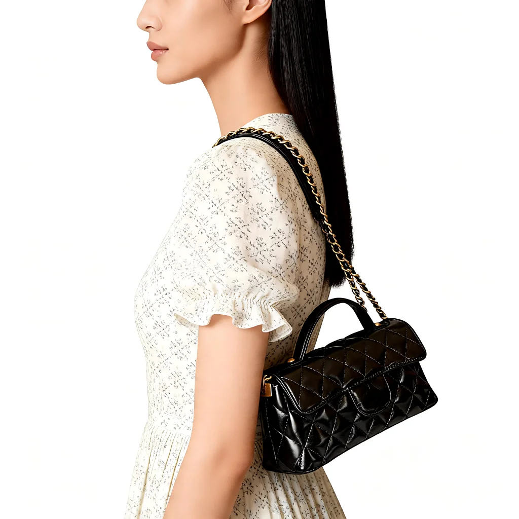 

Designer Women Genuine Leather Crossbody Bag Diamond Lattice Chain Shoulder Bag Luxury Daily Handbag