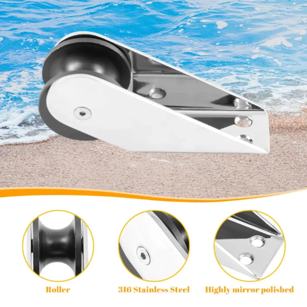 

Stainless Steel 316 Roller Bracket Heavy Duty Fixed Mount Yacht Lift Roller Marine Grade Rubber Wheel Boat Bow Roller
