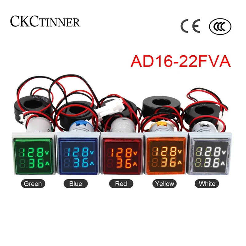 1pcs AC 60~500V LED Digital Voltmeter Tester voltage indicator Light Pilot Lamp Signal Lights Current Meter Ammeter 22mm