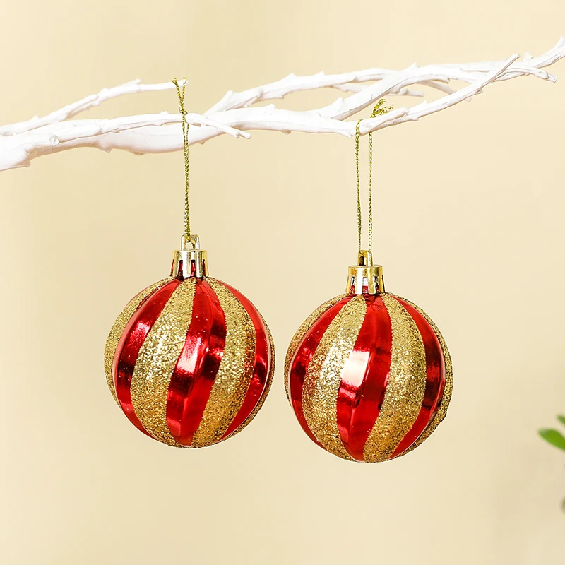 6Pcs 6cm Large Christmas Tree Balls Hanging Ornament Xmas Tree Pendant Christmas Party Decorating Home Gifts Navidad