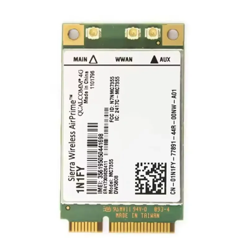 Wireless Adapter Card for DW5808 Sierra Wireless AirPrime MC7355 4G LTE/HSPA+GPA 100MBPS 1N1FY Card