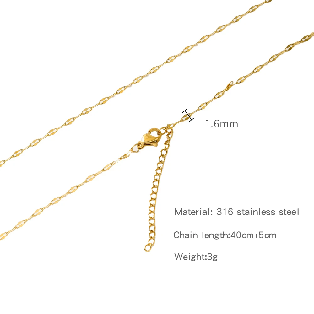 HIYEE Edelstahl Schlange Ball Stick O Form Perlen Seil Link Kette Halskette für Frauen Schmuck Geschenk Gold Farbe Diy Zubehör