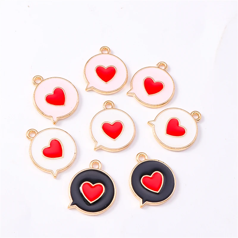 

Duarte 20Pcs/Lot Cute Enamel Love Heart Charms Pendants for Jewelry Making DIY Drop Earrings Necklaces Bracelets Accessories