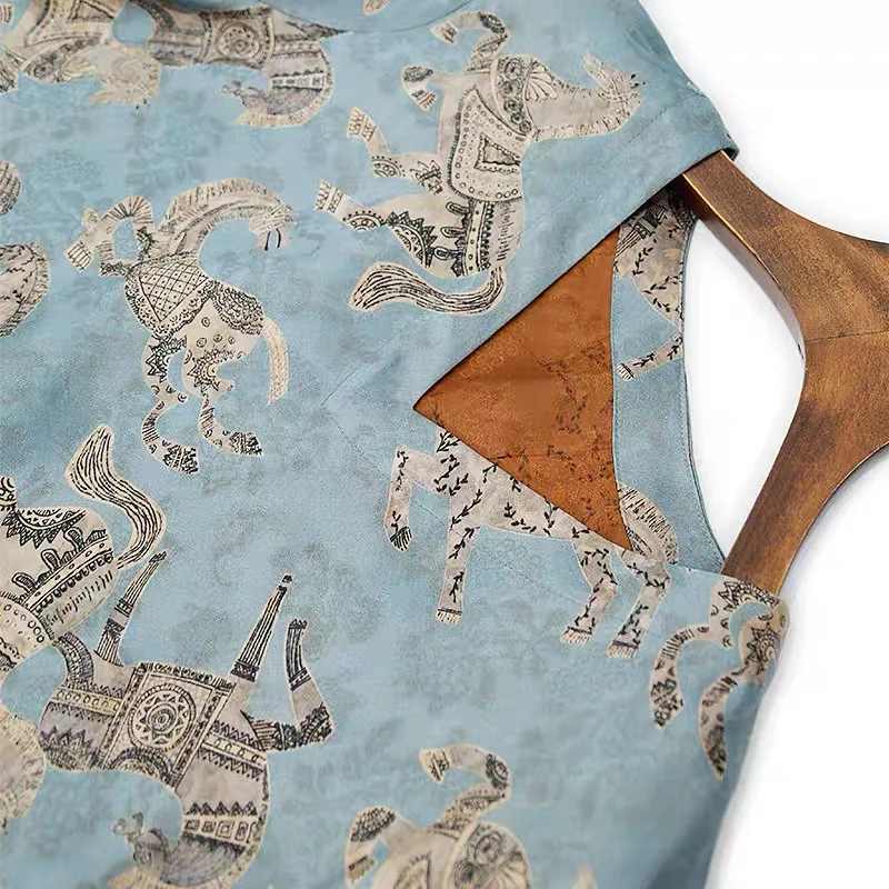 BirdTree-35MM الحرير سقي الشاش أنيقة تي شيرت، المرأة قصيرة الأكمام الجاكار، أزياء تخفيف بلوزة فضفاضة، 2025 الخريف T5O617CC