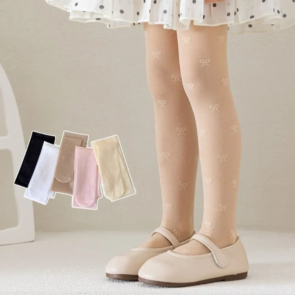 Fashion Solid Color Thin Silk Pantyhose Breathable Bowknot Ballet Tights Dance Leggings Stocking Spring Summer