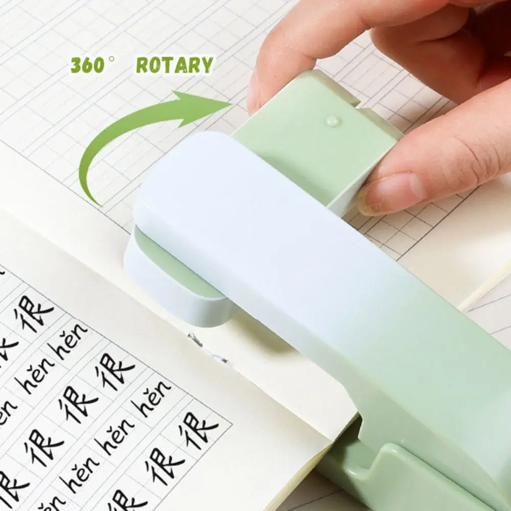 Gradient Color Stapler Use 24/6 26/6 Staples Heavy Duty Long Stapler Metal 360 Degree Rotary Bookbinding Machine School Office