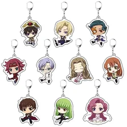 Anime Code Geass Keychain Japanese Cartoon GAIDEN Lelouch Acrylic Figure Car Key Holder Chain Pendants Keyring Jewelry Gift