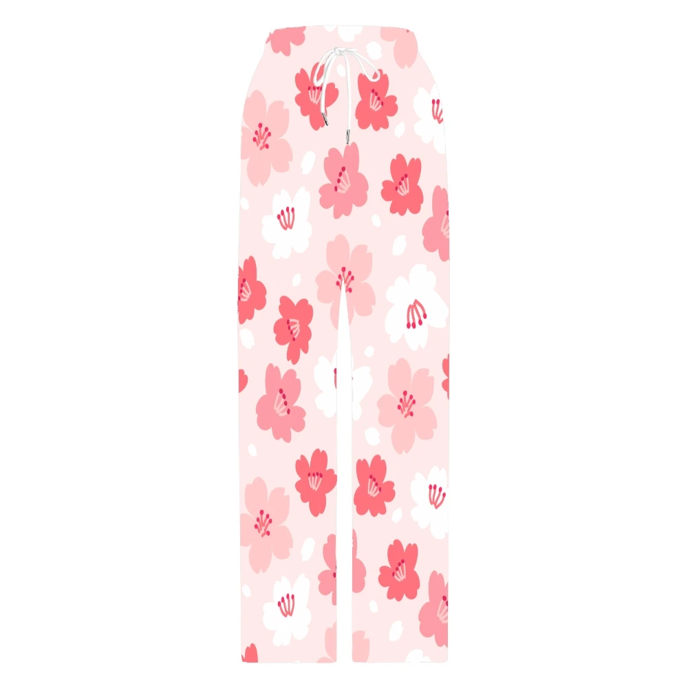 Cherry Blossom Pattern Pajama Pants Mens Womens Lounge Pants Super Soft Unisex Sleep Pajama Bottoms with Pockets Drawstring