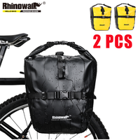 Rhinowalk 2Pcs Double Side Bike Bag 100%Waterproof Bicycle Pannier Saddle Bag 20L Portable Road Bike Back Seat Bag Luggage