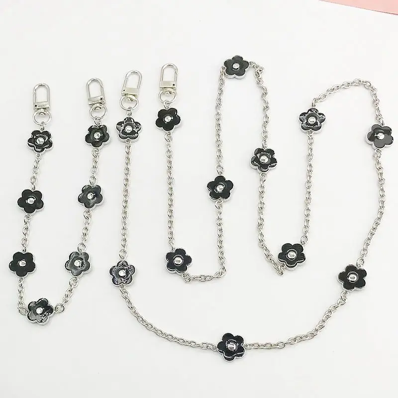 New style oil-dripping small flower handheld chain mobile phone diagonal chain phone case accessory hanging decoration