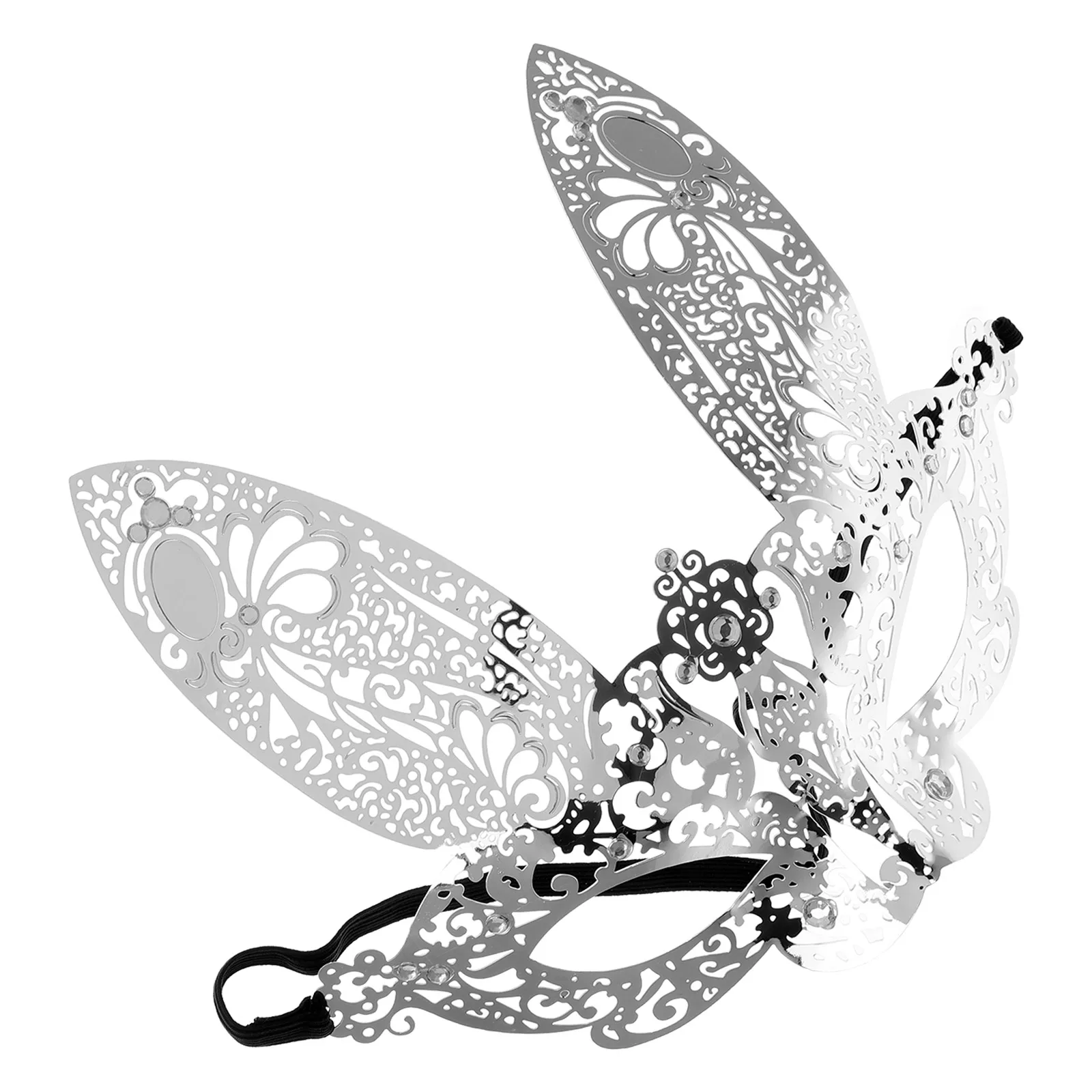 หน้ากากสวมหน้ากากฮาโลวีนหน้ากระต่ายสําหรับเด็ก LED โลหะผสมเงินครึ่งนางสาวสัตว์