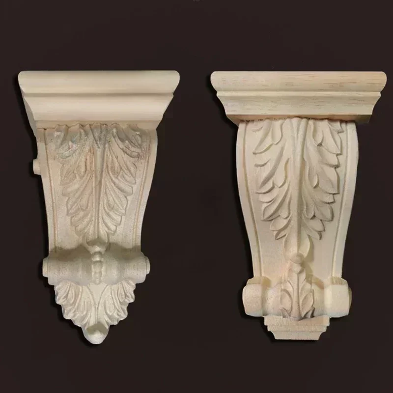 Cabilock Roman Stigma Floral Wood Appliques colonna Carving decalcomania colonna romana legno Onlay Trim Vintage stile europeo decalcomanie da parete