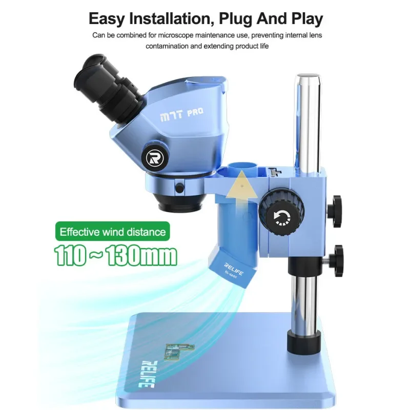 RELIFE RL-6600 مجهر الدخان النازع نوع-C شحن واجهة قوية تدفق الهواء الدخان مروحة العادم أداة للمجاهر