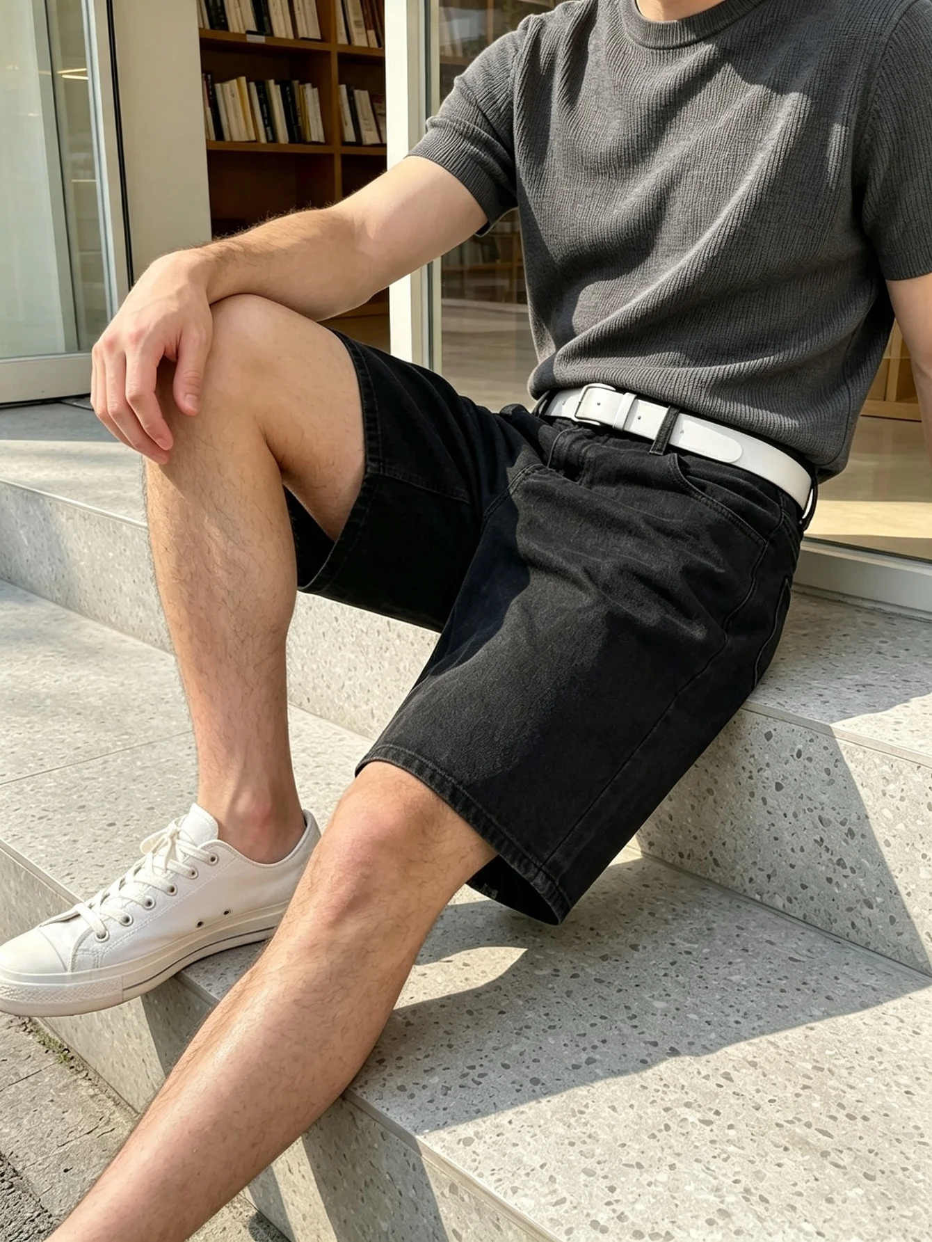 Daily Wear Trendy Y2K Men Denim Shorts, Classic American Urban Street Style Jean Shorts, Ideal Surprise Gift for Lover Spouse