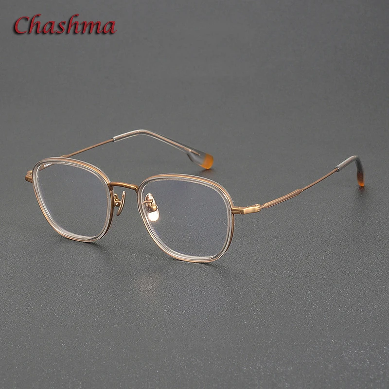 Chashma Prescription Glasses Frame Pure Titanium Acetate Glasses Female Male Retro Eyeglass Rim Fashion Gafas for Myopia Lenses