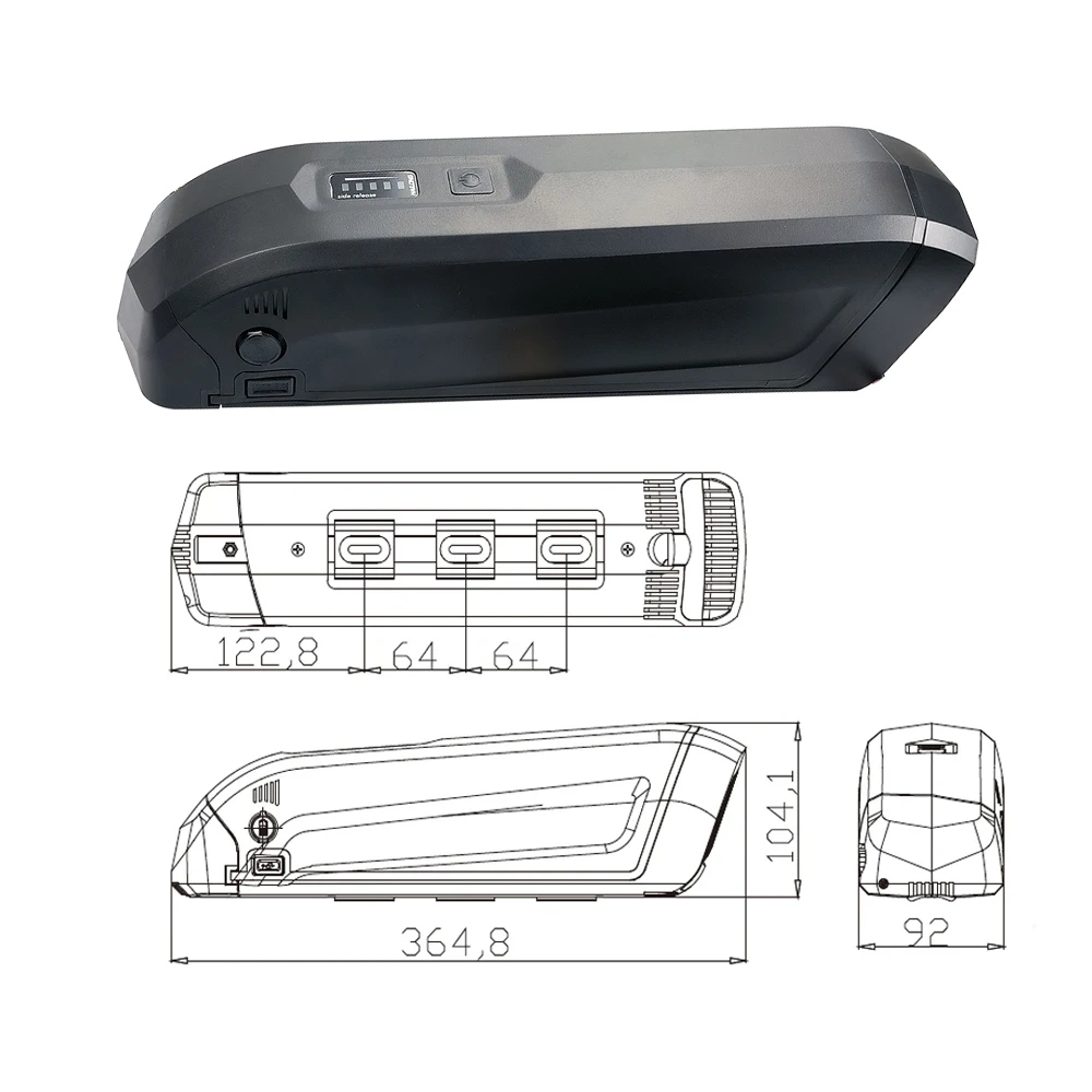 Side Release 36V 48V Hailong-2 Ebike Battery Case Big Game Bikes BGB Frame Ebike Empty Box 39 40pcs Cell Holder