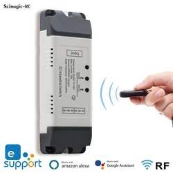 EWELINK 2 Channel Smart Switch Two Relay 12V 24V 220V 230V RF433 Receiver Module Dry Contact Inching Rele for Light Motor Alexa