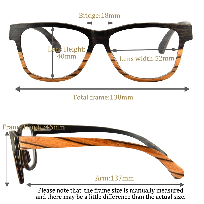 Layer Wood Eyeglasses Round Glasses Women Nature Wooden Eyewear Hand Made Prescription Glasses Customized Myopia Degree Custom