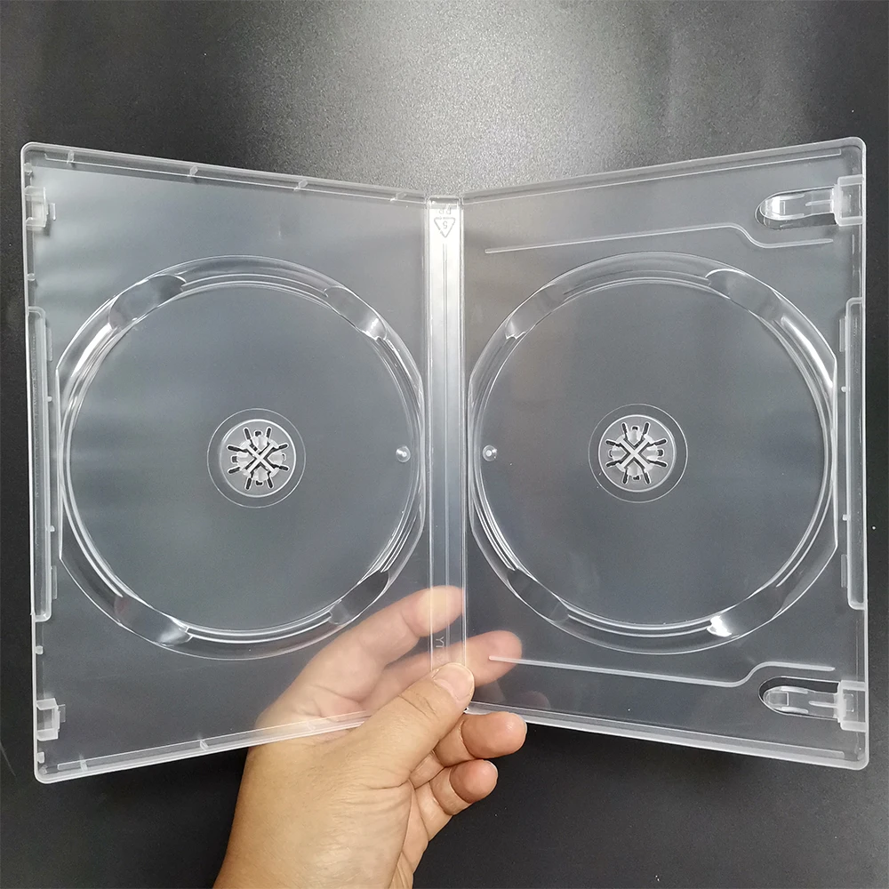Picture 4: 1pc CD Storage Box Transparent Double CD Case Holds 2 Discs Plastic CD Storage Case Box Bags Consumer Electronics Spare Parts
