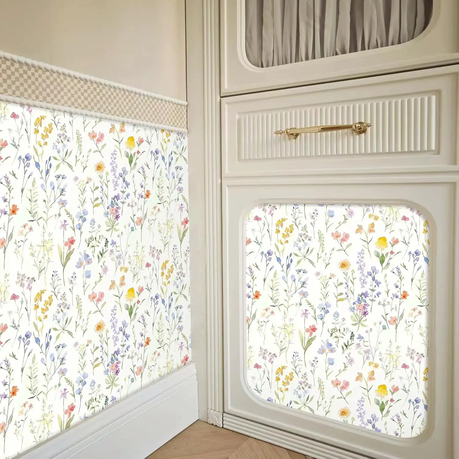 ورق جدران قابل للتقشير واللصق على شكل زهور، ورق اتصال بوهو، ورق حائط ذاتي اللصق قابل للإزالة لديكور غرفة نوم الحمام