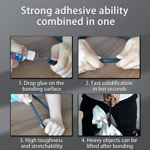 Imagen 2 del producto JXVX 480 Pegamento negro súper negro para neumáticos de plástico, madera y Metal, zapatos de goma, reparación adhesiva fuerte