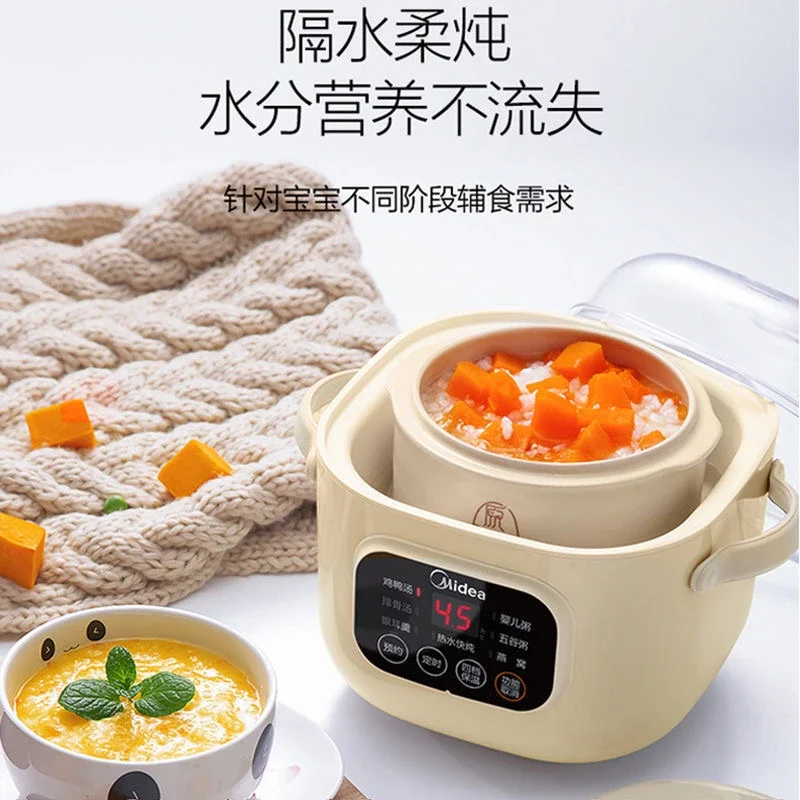 220V Midea Electric Stew Pot MD-DZ08E105 Water Bath Slow Cooker for Healthy Soup DA