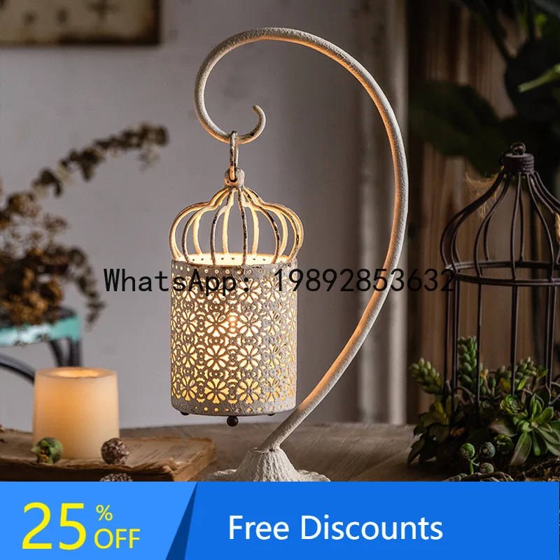 

CZ Art Hollow Decorative Ornament Candle Holder Atmosphere Arrangement Creative Metal European Style Wedding Photography Prop