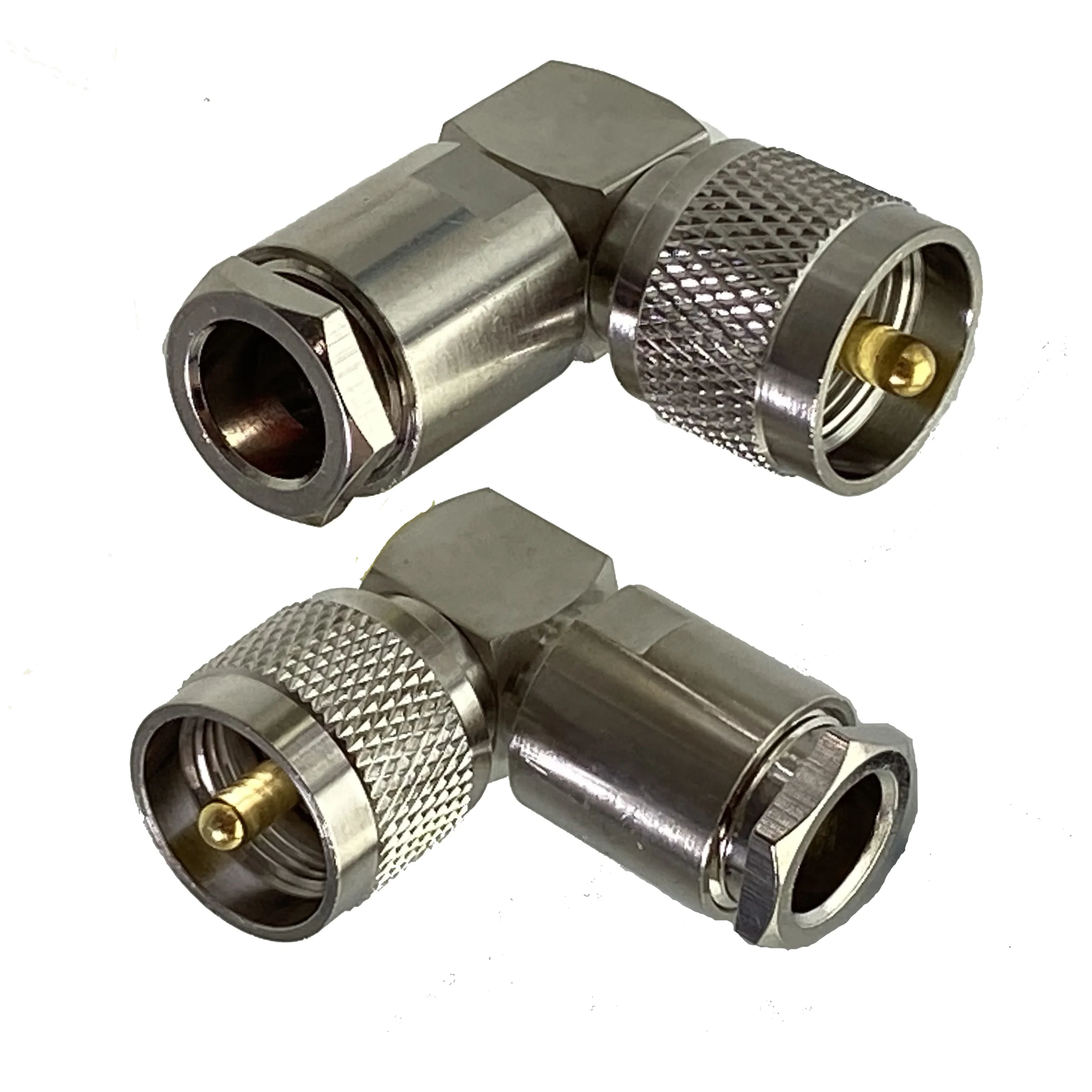 1pcs UHF PL259 Male Plug Connector Clamp RG8 LMR300 RG213 7D-FB Cable RF Coaxial Brass Right angle Wire Terminals